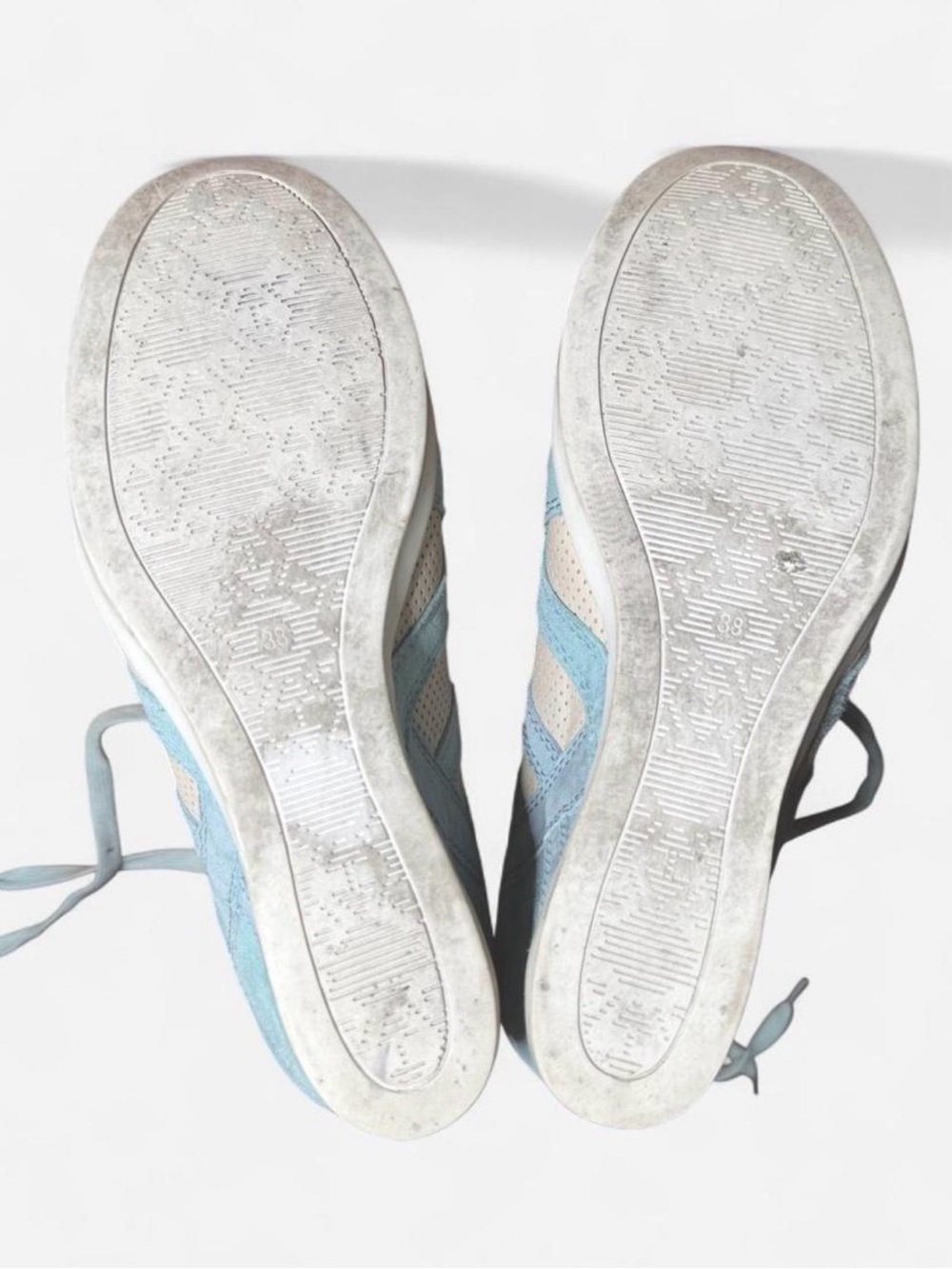 VINTAGE Carlo Pazolini Wedge High-Top Sneaker Boots- Light Blue Suede Leather - Picture 6 of 6
